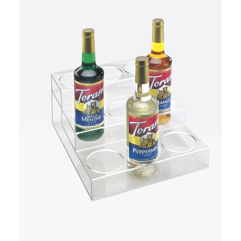 Organisateur de 9 bouteilles en acrylique transparent à 3 niveaux