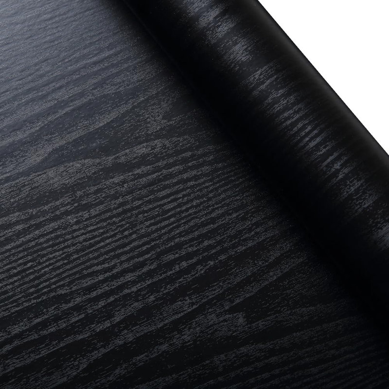 Papier peint auto-adhésif en vinyle noir, imperméable, amovible pour la cuisine, les armoires, les meubles, les comptoirs
