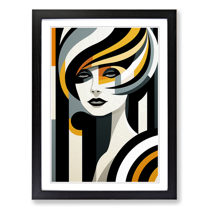 Single Picture Frame Print on Wood, 46cm H x 34cm W, Black Framed