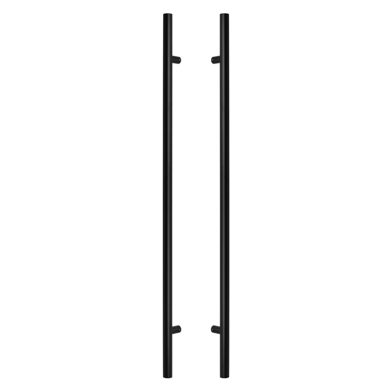 Flat Black 48" Stainless Steel Double-Sided Door Pull