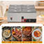 Chauffe-plat commercial 6 casseroles - 6 x 6,3 pte, table à vapeur électrique 1200W