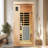 Low EMF, There is also a heating plate on the glass door, Hemlock wood Far-infrared indoor One person sauna room