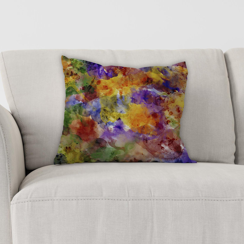 Cotton Blend Outdoor Reversible Throw Pillow, 16" x 16"
