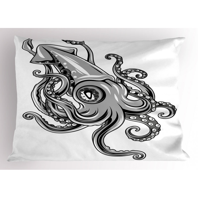 Black/Gray Polyester Microfiber Piece Sham, Twin