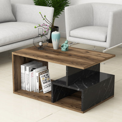 Dhylan Floor Shelf Coffee Table with Storage by East Urban Home
