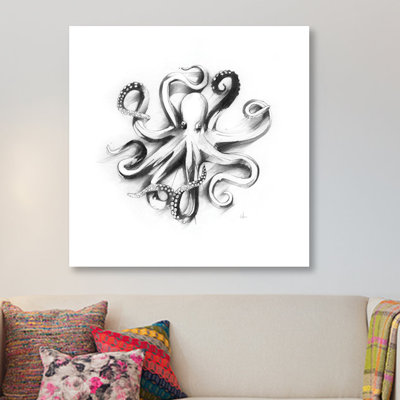 «Flat Octopus», reproduction d'art sur toile