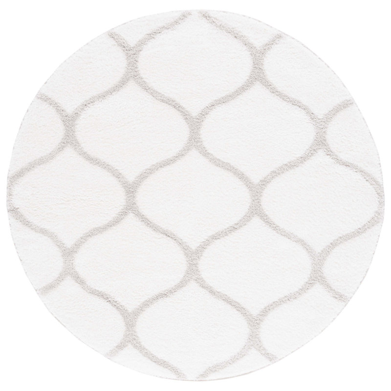 Tahoe Shag Performance Geometric Rug, Round 6'7"