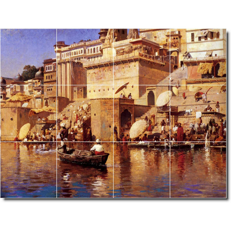 Carreau de peinture murale 32 po x 24 po 8 po x 8 po, Edwin Week's Waterfront, peinture W09603