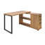 Bureau d'ordinateur en L avec 2 tiroirs, armoire de rangement et tablettes Comdesk