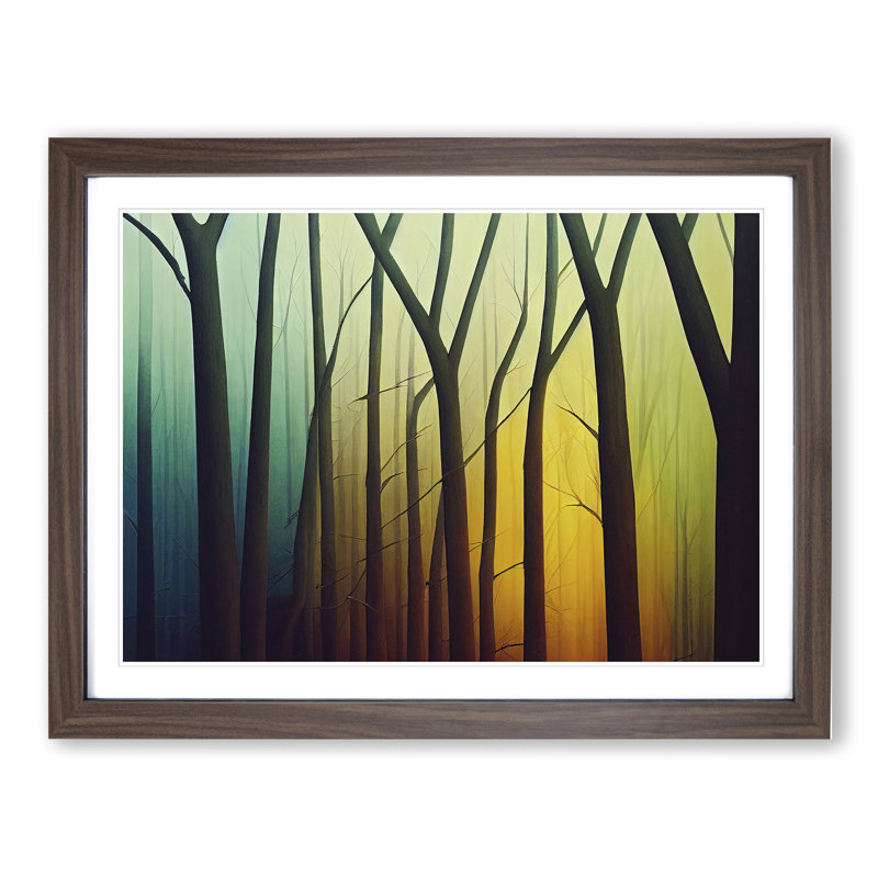 Soothing Forest - Framed Print, 25cm H x 34cm W x 2cm D, Walnut
