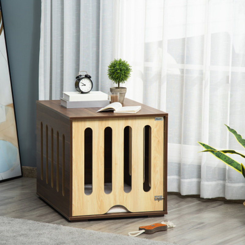 Furniture Style Dog Crate End Table with Removable Door Panel