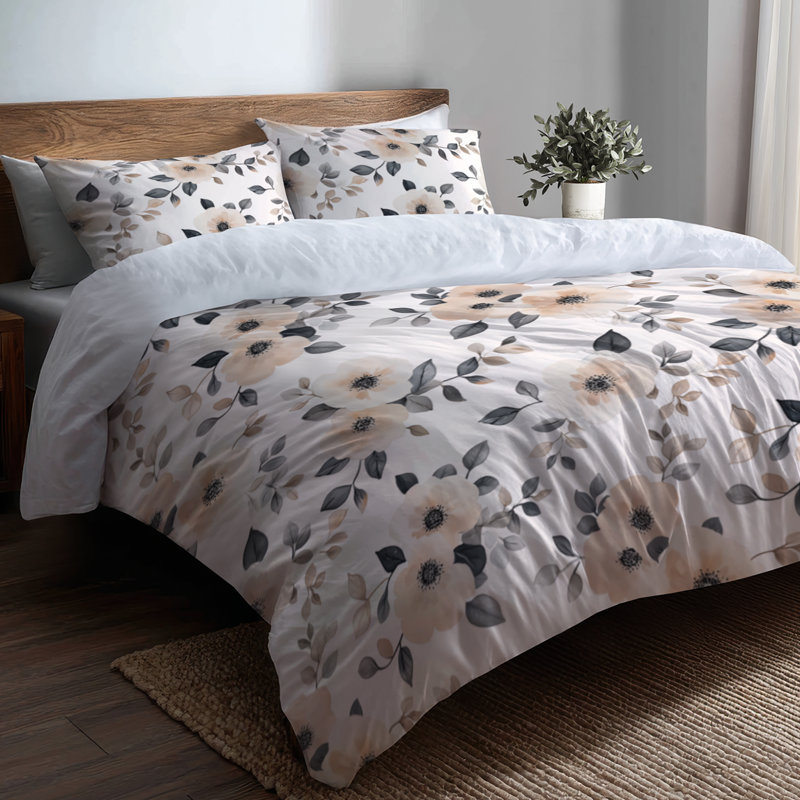 Ensemble de literie 3 pièces Boho - Ensemble de housse de couette et coussin décoratif brun nomade