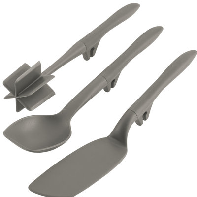 Rachael Ray Tools and Gadgets Lazy Crush & Chop, Flexi Turner, and Scraping Spoon Set, 3-Piece