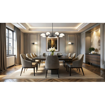 Justina Matte Black 8 Light Chandelier