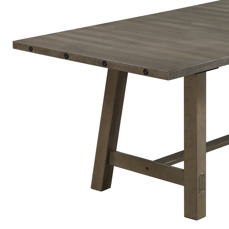 Table de salle à manger extensible Macaleb, Gris, Gris
