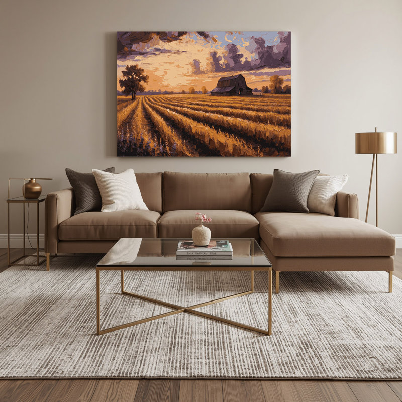 «Farm Evening Sunset», art mural sur toile, H 11 po x l 14 po