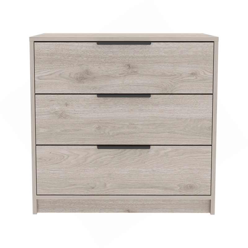 Commode 3 tiroirs Kaia, plateau supérieur - gris clair, Gris