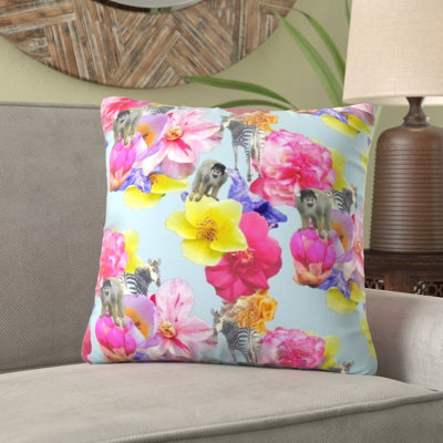 Trip Floral Square Throw Cushion