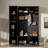 4-in-1 Tall Modern Hall Tree With Shoe Storage,  Cabinets, Coat Hooks, Metal Handles And Adjustable Shelves-2091454613