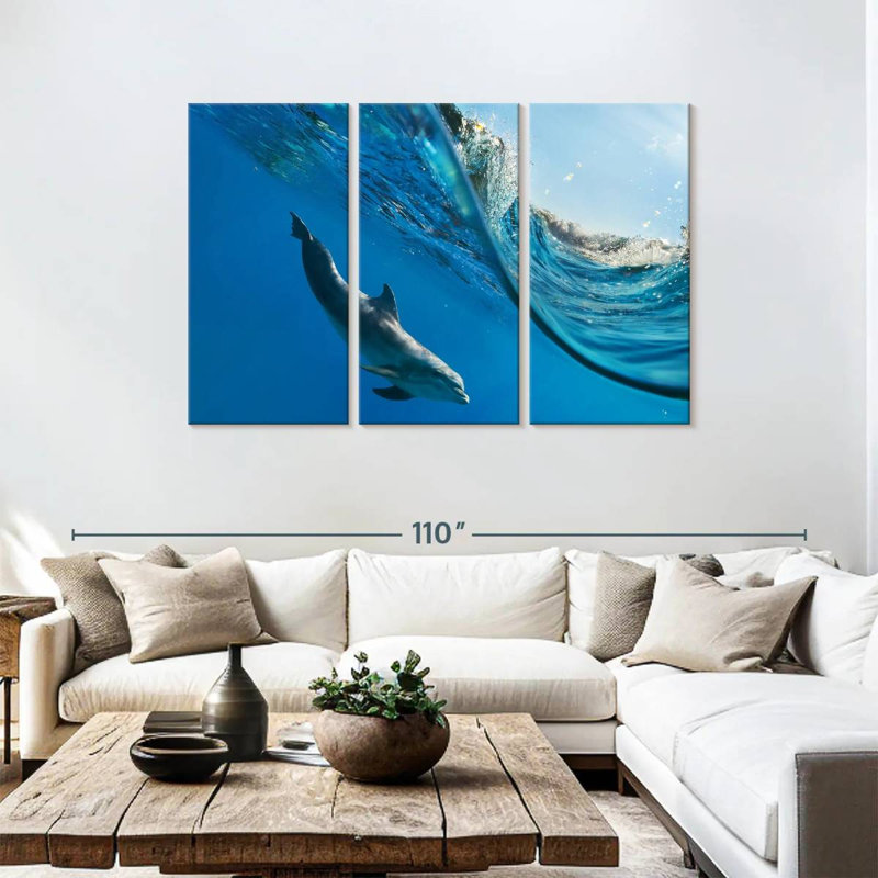 Dolphin Under The Wave, 48" H x 74" W