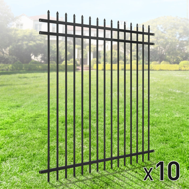 Panneau de clôture robuste pour clôture en pin H 4/5/6 pi H x 6 pi, panneau de clôture en métal antirouille, lot de 10