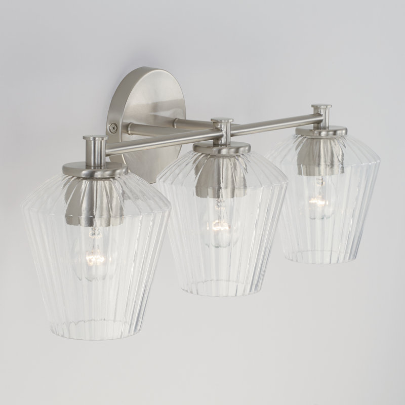 Éclairage de salle de bain à intensité variable 3 lumières Depner, Nickel brossé