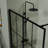 Walk-In Shower Screen 46" X 72" Black - Tempered Glass, Steady Support Bar Construction