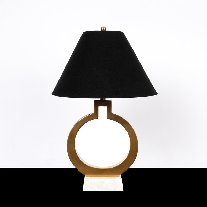 Traditional Open Circle Antiqu/Marble Table Lamp