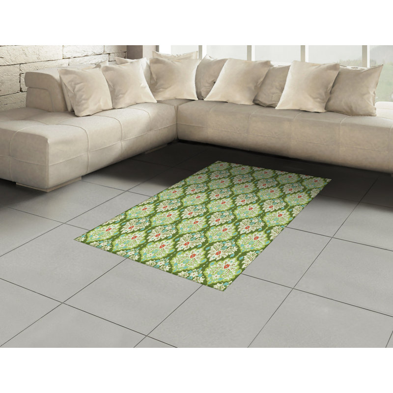 Victorian High Density Long Fiber Poly Threads Decorative Area Rug Carpet, Rectangle 4' x 5'8"
