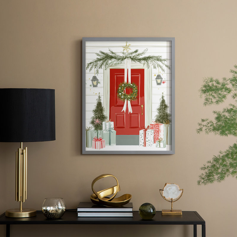 «Christmas Holiday Art CCLX», reproduction encadrée - bois massif, H 30 po x l 24 po, Gris
