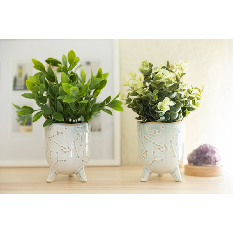 8'' Faux Eucalyptus Plant in Ceramic Pot