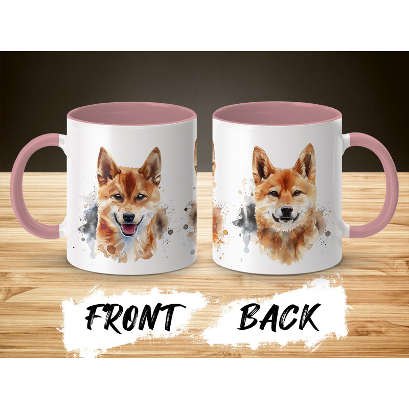 Adorable Shiba Inu Watercolor Heads 11oz Coffee Mug, 2