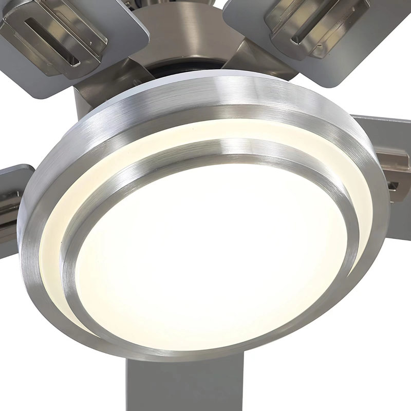 52'' Ceiling Fan with LED Lights, Stainless Steel