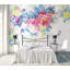 Papier peint texturé floral avec pivoines et aquarelle-1249955193