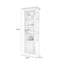 Blanc + vitrines en bois brun