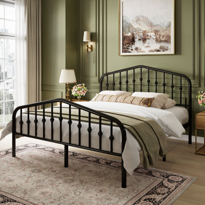 Verena Metal Platform Spindle Bed, No Box Spring Needed
