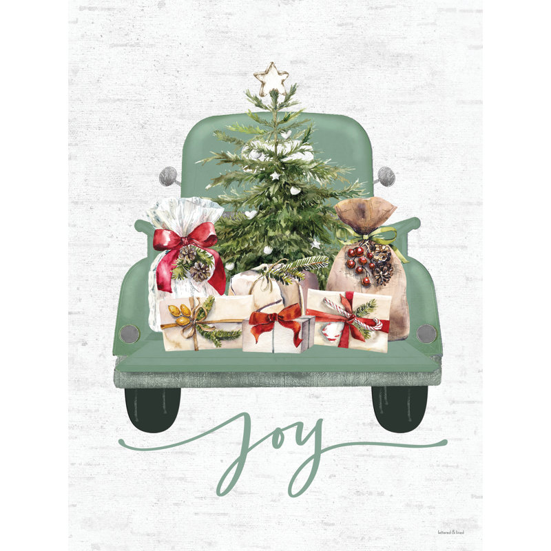 «Christmas Farm Truck - Joy», reproduction sur toile tendue, H 30 po x l 20 po x P 1,25 po