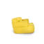 Fauteuil à billes jaune, 31,5 po x 31,5 po x 11,8 po | 100% polyester avec tissu impertex imperméable | Rempli de mousse de billes de styromousse recyclée | Housse zippée amovible | Parfait pour les enfants et les adultes, confortable et élégant-1977350517
