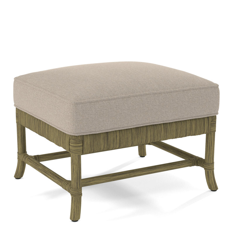 Repose-pieds rectangulaire Lafayette, Chenille bleue / velours uni; 0913-61, Minéral