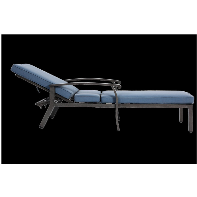 Chaise longue en fonte d'aluminium, Bleu
