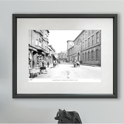 Camborne, Church Street 1922 - Single Picture Frame Print on Wood