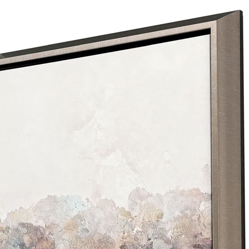 Serene Landscape Abstract on Canvas with Champagne Gold Frame