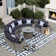 Dartmore Half-Moon 6 - Person Fully Assembled Curved Patio Conversation Set With Fire Pit Table or Coffee Table