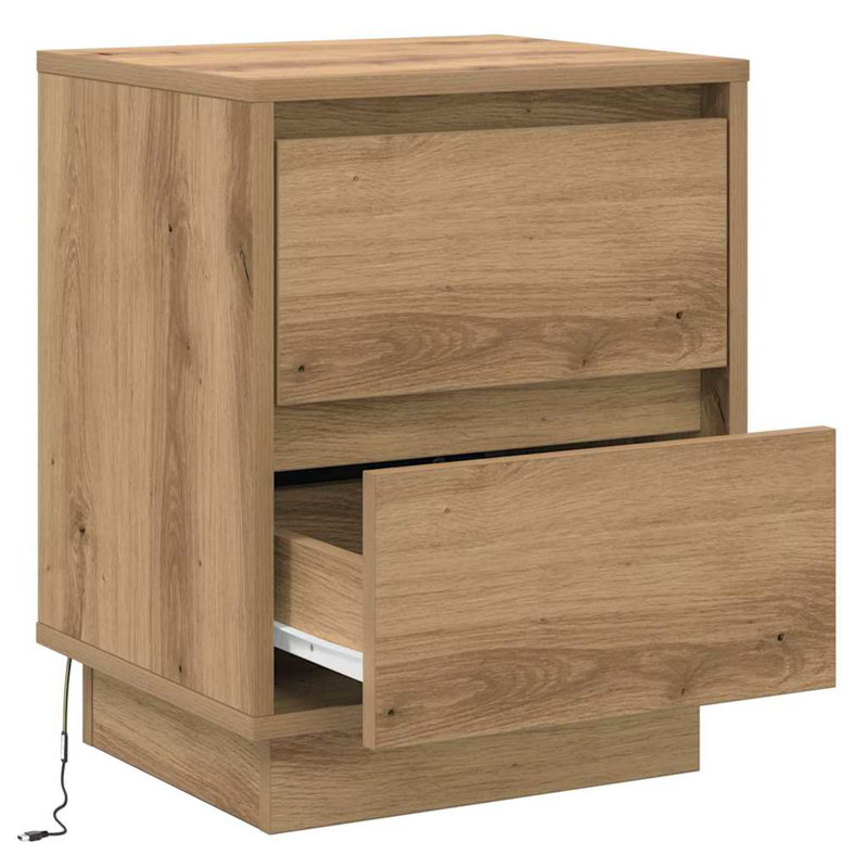 Bedside Cabinet With Drawer 2 Pcs 39 X 34.5 X 50 Cm, Artisan Oak