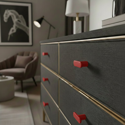 Bouton d'armoire à barre en T ROUS Hardware - Bouton de tiroir en aluminium massif, finition mate, 1 compte
