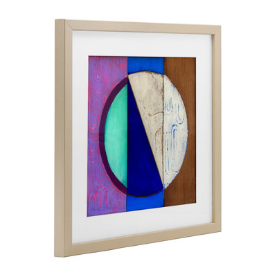 Structured Blue Circle Framed Print Under Glass, design by Matthew Finger