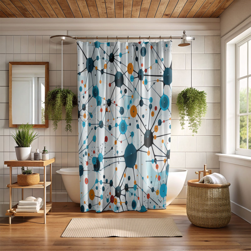 Shape Assortment - Premium Shower Curtain, 74"H x 71"W