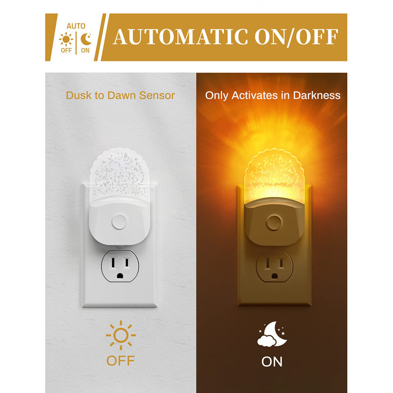 Night Lights Plug Into Wall [2 Pack], Colour Changing Night Light For Kids, 8-Colour RGB LED Nightlight With Dusk To Dawn Sensor