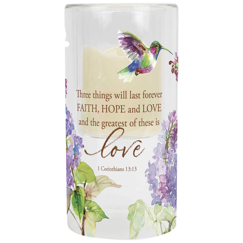 10'' H Glass Tabletop Pillar with Candle Included