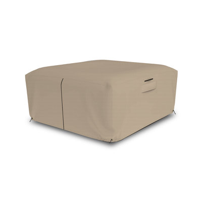 Heavy Duty Waterproof Hot Tub Cover For Outdoor Spa – All Weather UV, Rain & Snow Protection, Air Vents, Reinforced Handles & Adjustable Straps,  Biege, 85" L X 85" W X 20" H